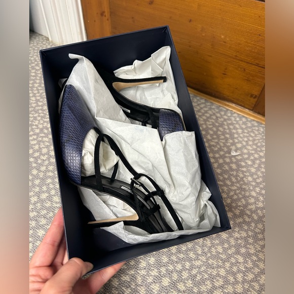 Oscar de la Renta Brand New $775 Snakeskin Gloria Pump Stiletto Heels Size EU 40 - Picture 3 of 10